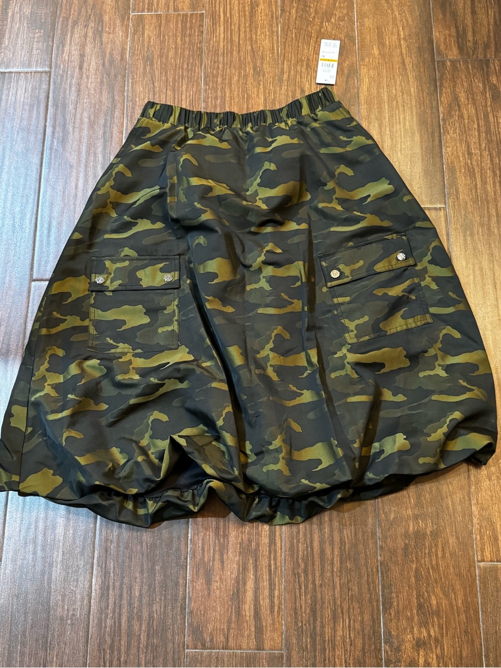 DKNY Olive Green Camouflage Bubble Skirt